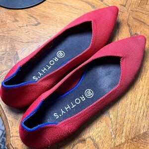 Rothy's Red The Point Flats - Size 9.5